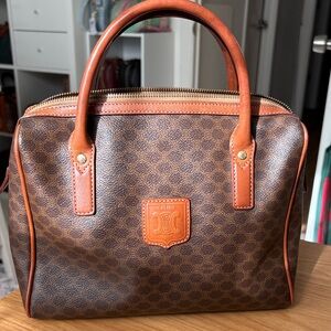 Vintage Celine Macadam Top Handle Boston Bag